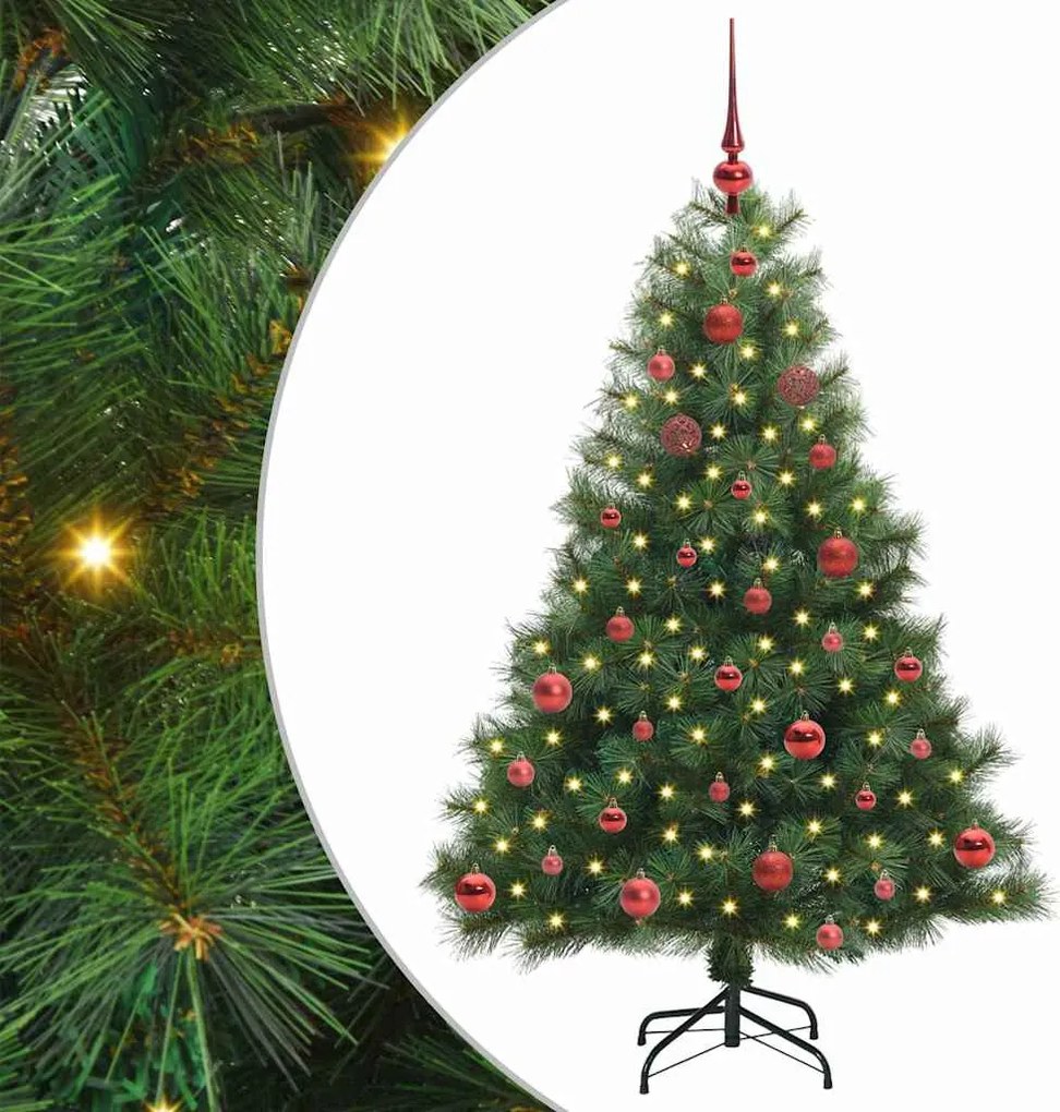 vidaXL Mű karácsonyfa 150 LED-del állvánnyal Zöld 150 cm PE és PVC