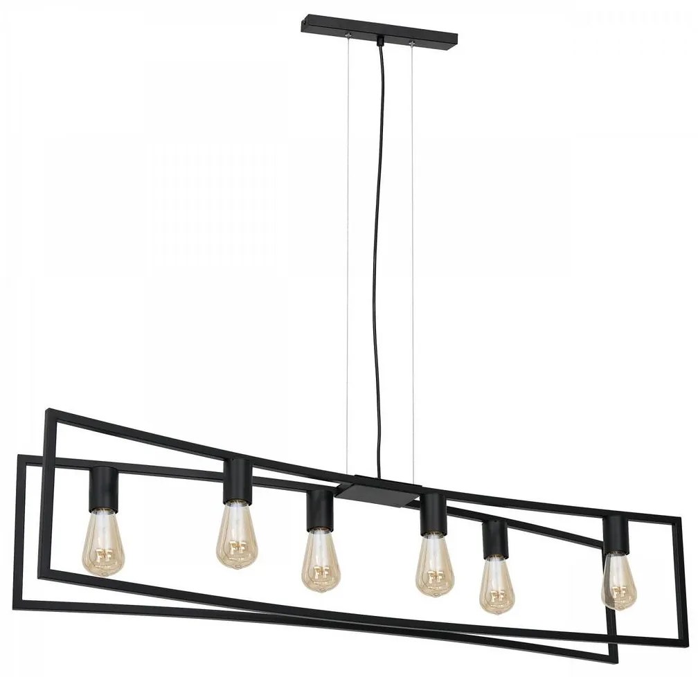 Csillár zsinóron TUNJA 6xE27/60W/230V fekete