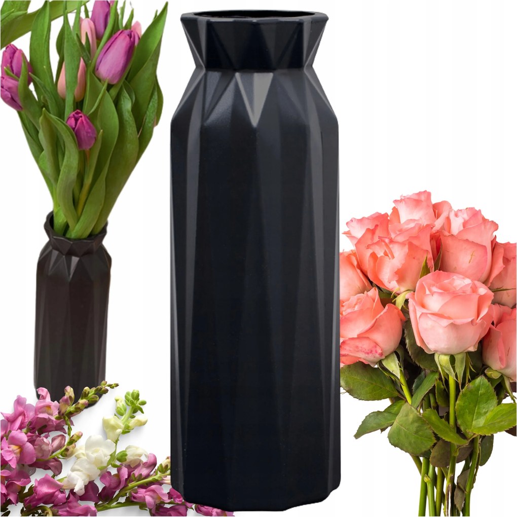 Virágváza Fekete 21 cm Modern Könnyű Stílusos Lakberendezés