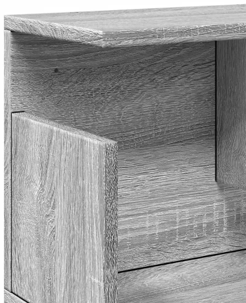 szürke sonoma színű szerelt fa faliszekrény 80 x 20 x 30 cm