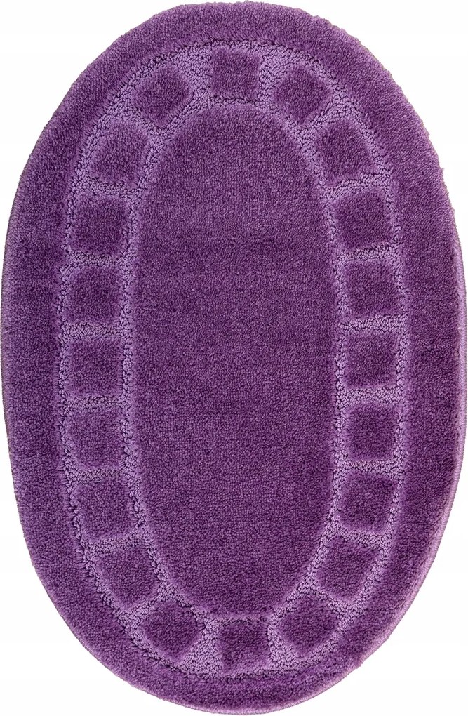 Fürdőszobaszőnyeg Gumírozott Ovális Lila Puha Óceán 60x100 cm