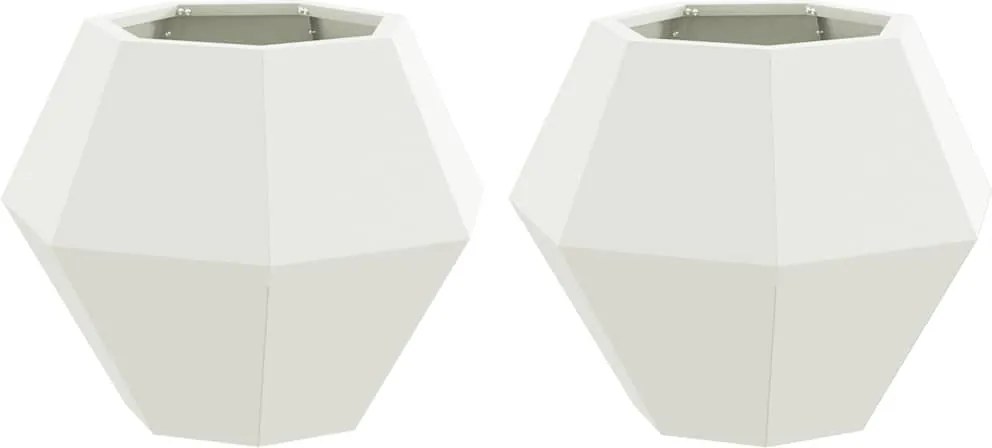 vidaXL Növénytartó 2 pcs Fehér 50 x 50 x 40 cm Acél