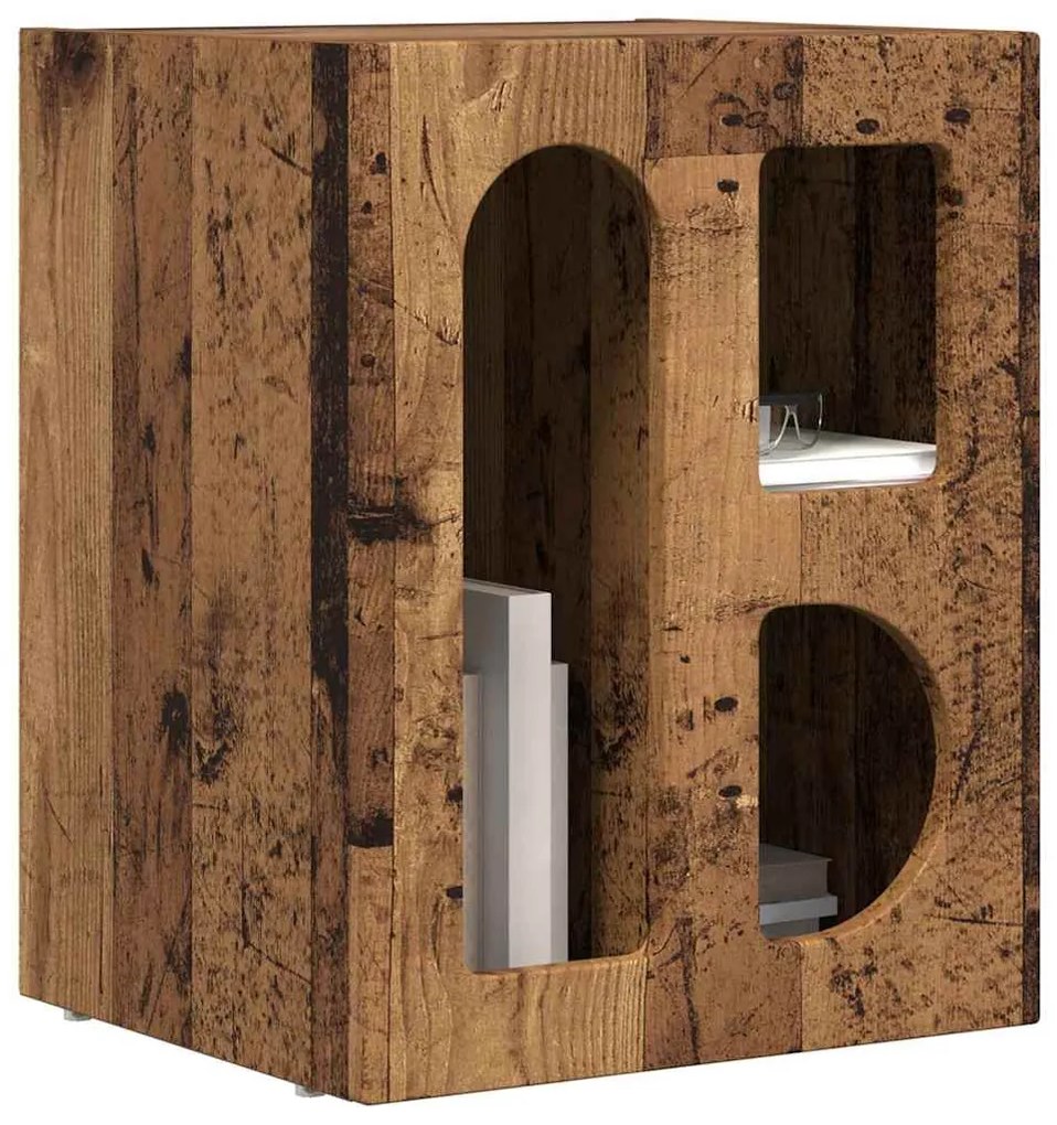 vidaXL Éjjeli asztal 2 pcs Öreg fa 40 x 35 x 50 cm Faanyag