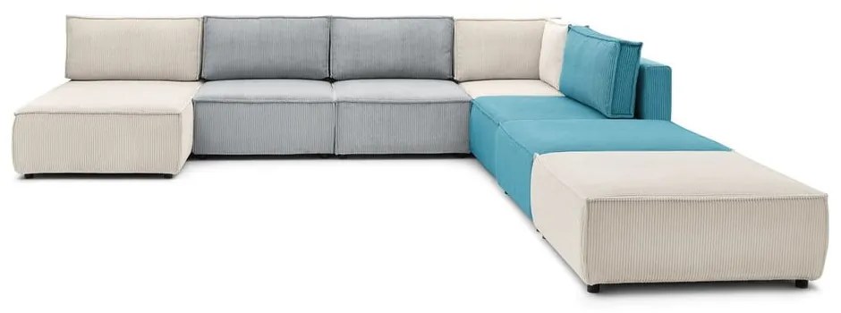 Kordbársony sarokkanapé ("U" alakú-variálható) Nihad modular – Bobochic Paris