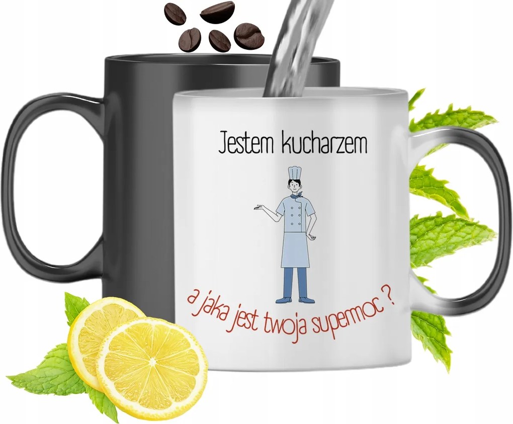 Színváltós Mágikus Bögre Szakácsoknak, fényképes nyomattal