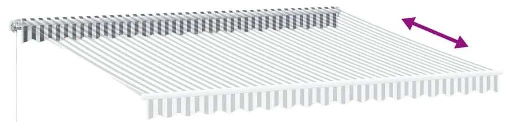 antracitszürke-fehér kézzel kihúzható napellenző 450 x 350 cm