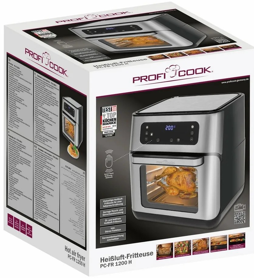 ProfiCook PC-FR 1200 H forrólevegős fritőz, 11 l