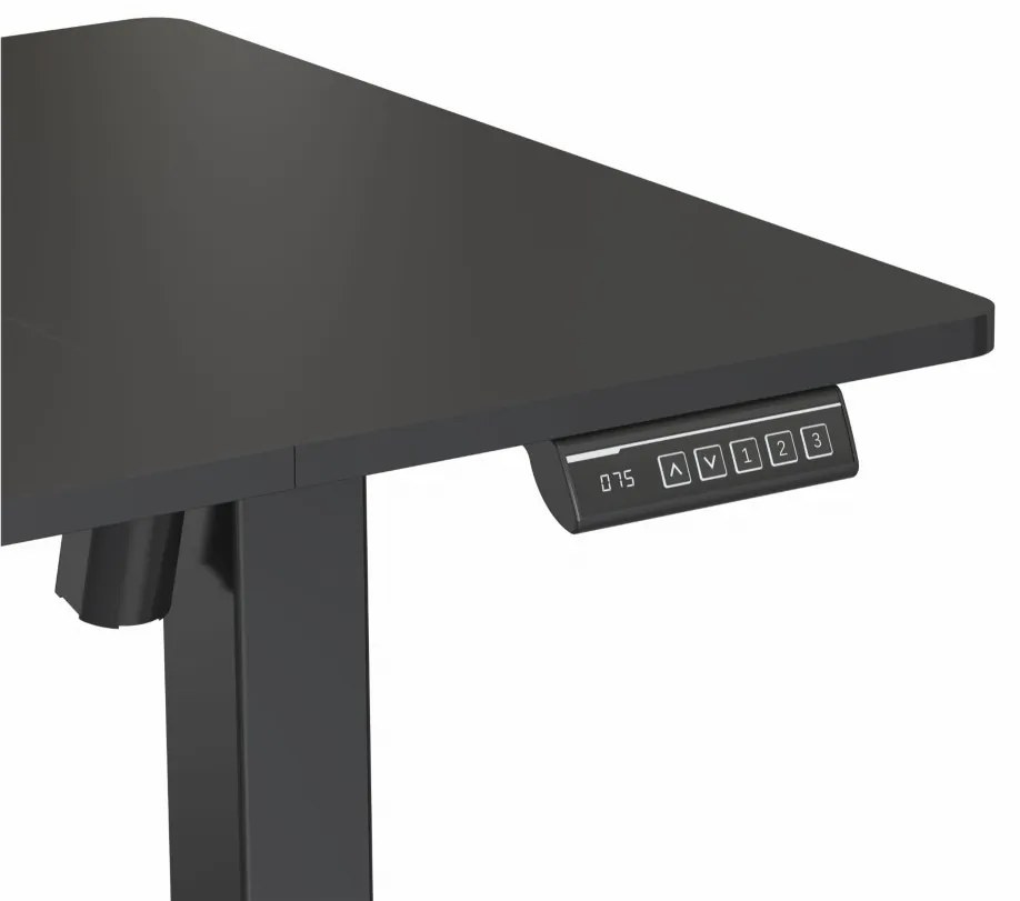 Elektromosan állítható magasságú íróasztal - 140x60cm fekete ülő-/állómunkához - LVN System Lite LV1713