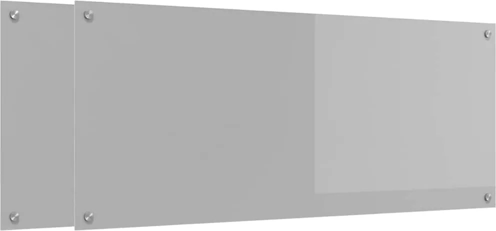 vidaXL Konyhai splashback 2 pcs Világosszürke 120 x 50 cm edzett üveg