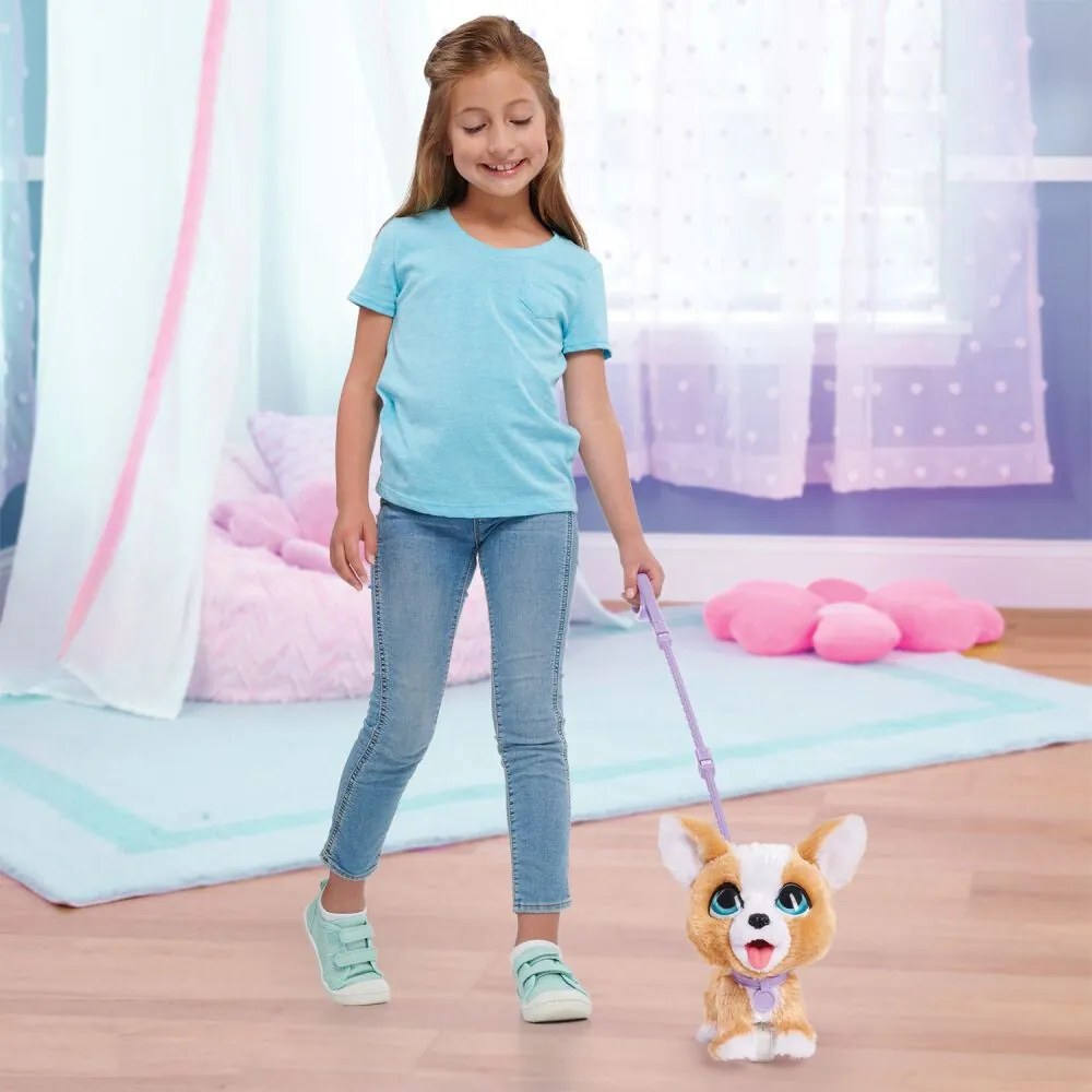 FurReal Poop-A-Lots Corgi, interaktív kutyus,világosbarna/fehér