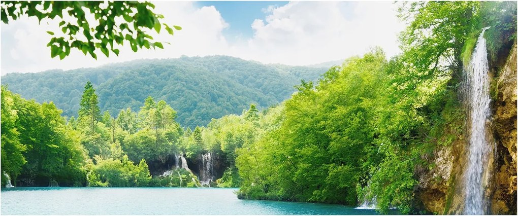 Fali fotótapéta Étkezőbe Természetes vízesés 250x104 Ragasztó