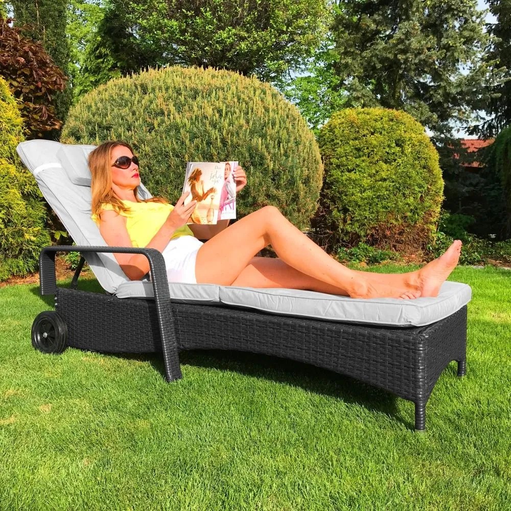 AVENBERG Havana Kerti relaxációs nyugágy - fekete