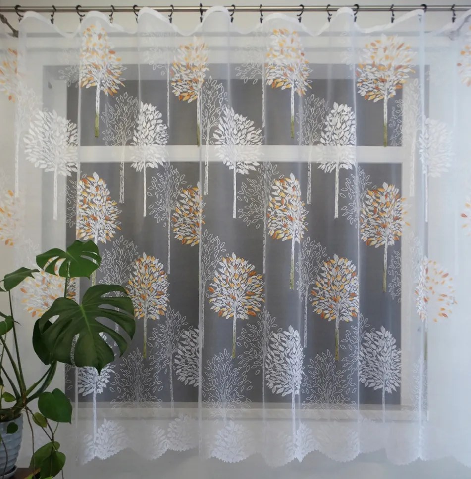 Mg Függöny 125/029 Fehér Fa pom 300x175 szegélyezett Bt