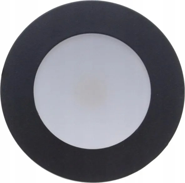 Bútorvilágító kör 2W, 4000K, Fekete