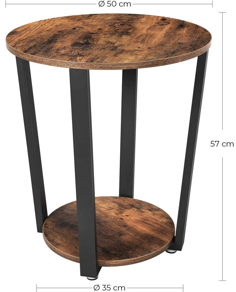 Kerek oldalsó asztal, kis dohányzóasztal 50 x 50 x 57 cm