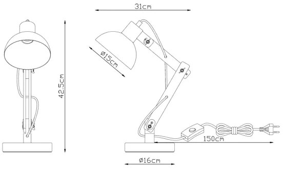Brilagi - Asztali lámpa FOCUS 1xE27/40W/230V szürke