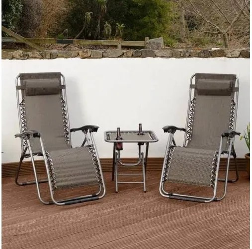 2 zéró gravitáció kerti szék asztallal