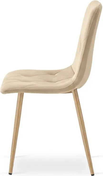 Krém színű bársony szék LIBRA BUTTER CREAM