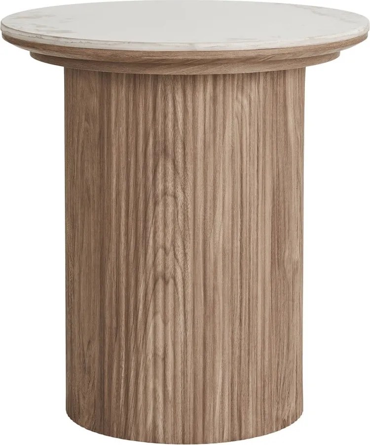 Kerek tárolóasztal márvány dekoros asztallappal ø 45 cm Athens – House Nordic