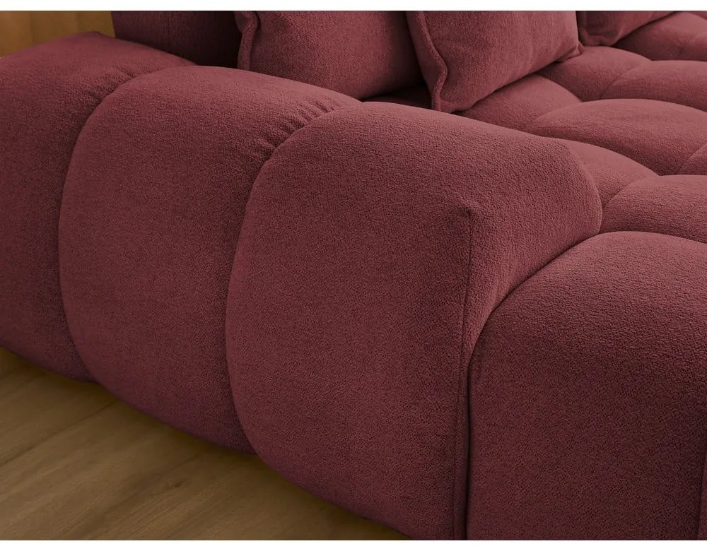 Borvörös zsenília kinyitható-tárolóhelyes sarokkanapé (jobb oldali-U alakú) Everest – Bobochic Paris