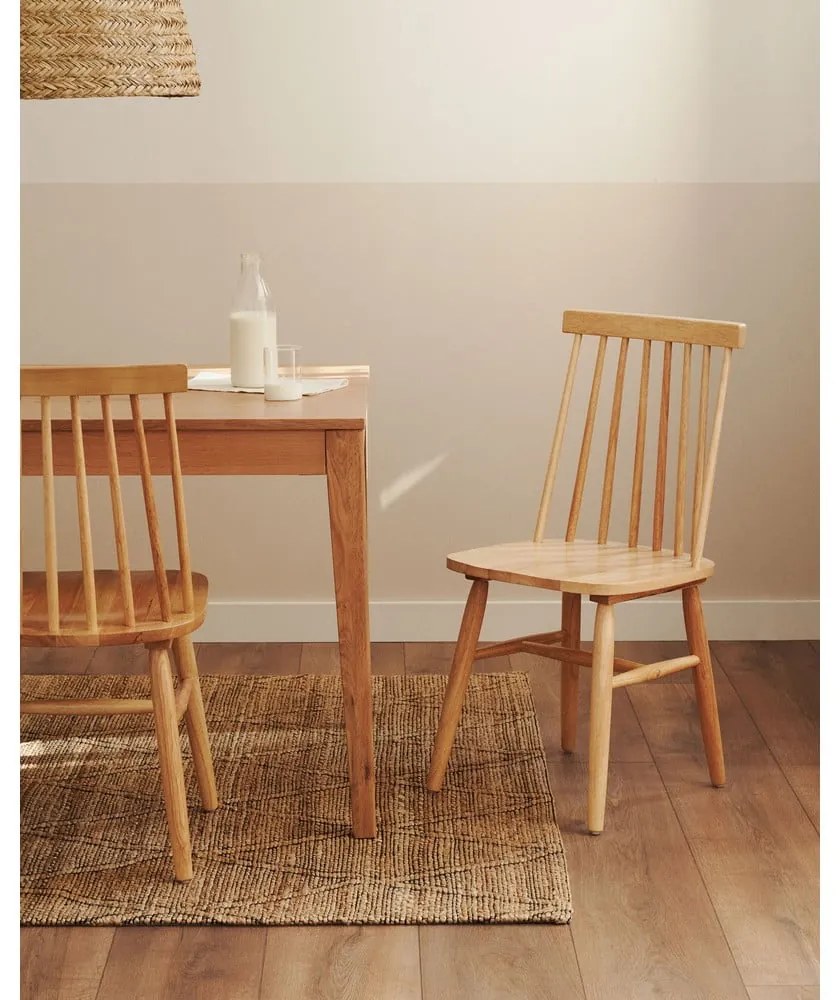 Natúr színű kaucsukfa étkezőszék szett 2 db-os – Kave Home