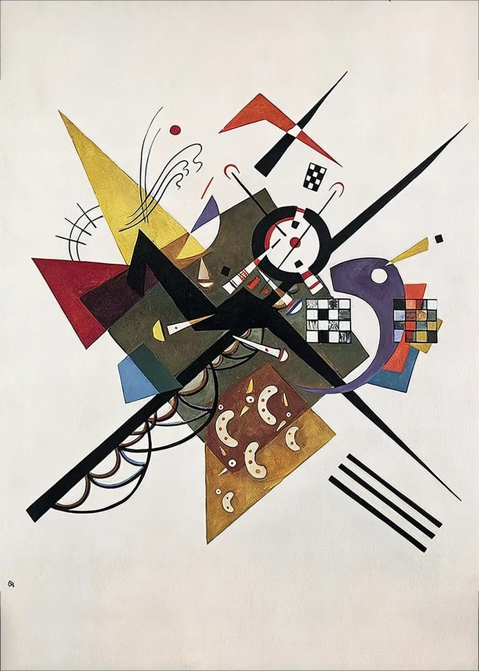 Kandinsky Poszter nappaliba 42x59,4cm On_White_II grafika absztrakt art#563