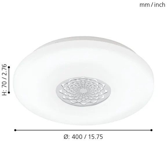 Eglo 96026 - LED Mennyezeti lámpa CAPASSO 1 LED/24W/230V