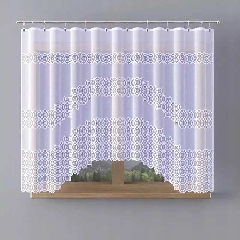 Gyönyörű fehér jacquard függöny Siloma motívummal A140 300x160cm