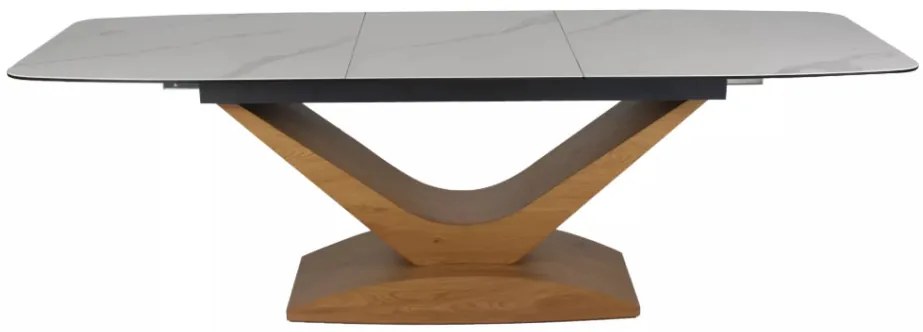 Dolce bővíthető kerámia étkezőasztal fehér/tölgy 180-240 cm