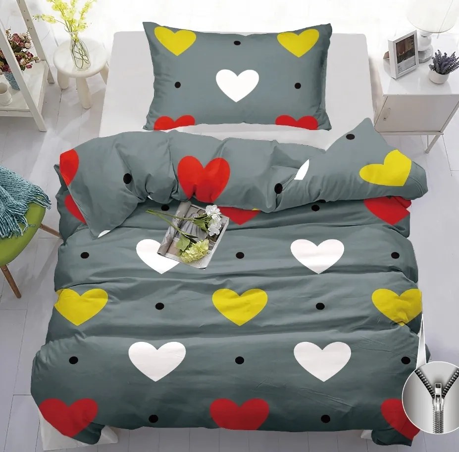 A Színes Szív szürke 70×90+140×200 cm