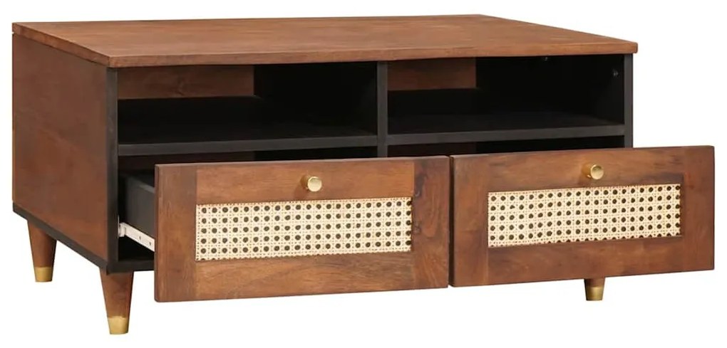 Dohányzóasztalok Barna 80 x 54 x 40 cm Kanna és tömör mango fa