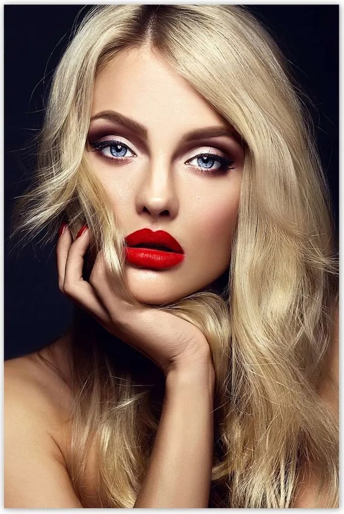 Poszterek 80x120 Hölgy piros rúzsban