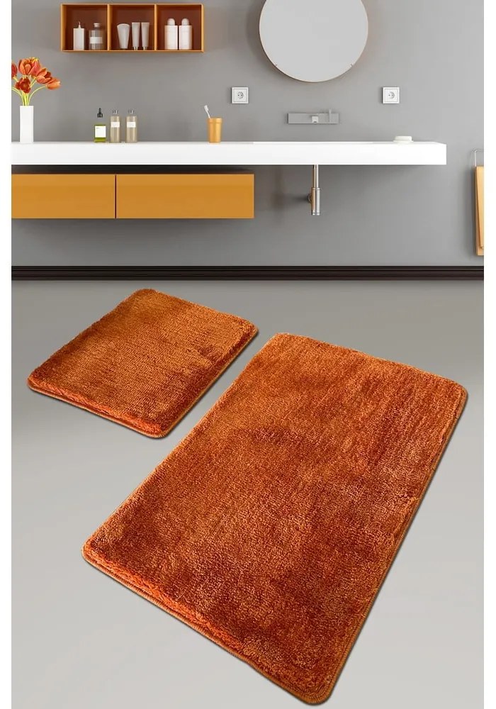 Narancssárga fürdőszobai kilépő szett 2 db-os 60x100 cm Colors Of – Foutastic