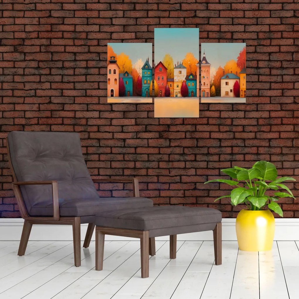 Kép - Őszi falu (90x60 cm)