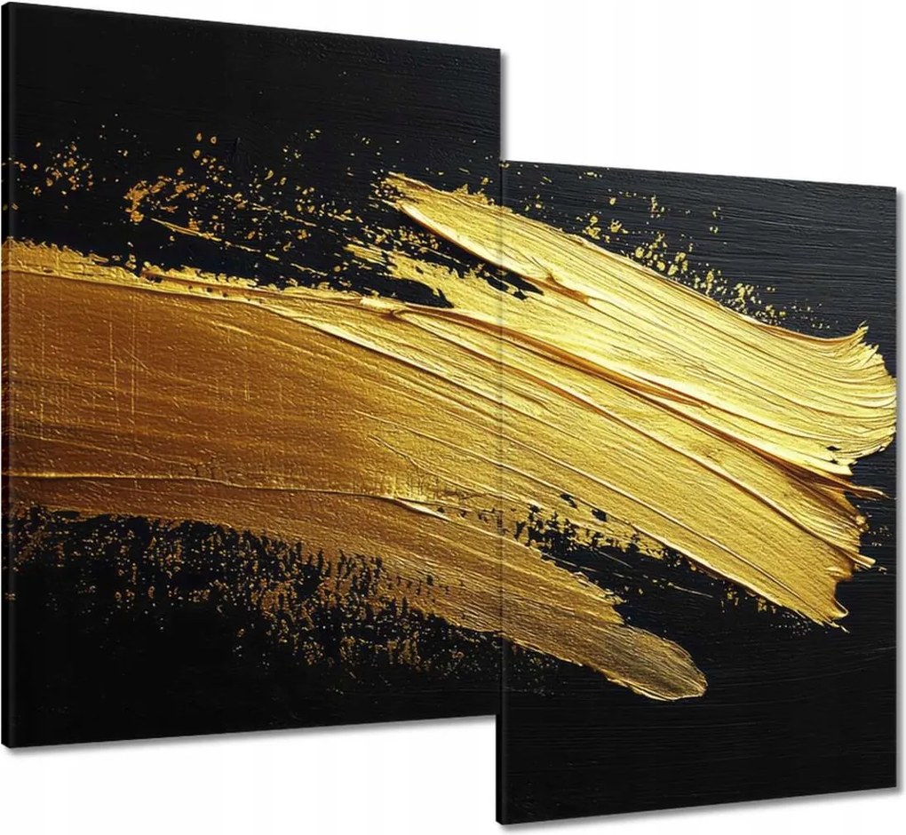 Vászonkép 80x70 Arany csillogás ecsettel