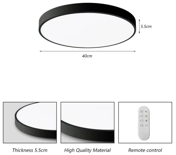 Immax NEO 07248L-LED Dimmelhető lámpa SEMPLICI 36W/230V Wi-Fi Tuya fekete + távirányító