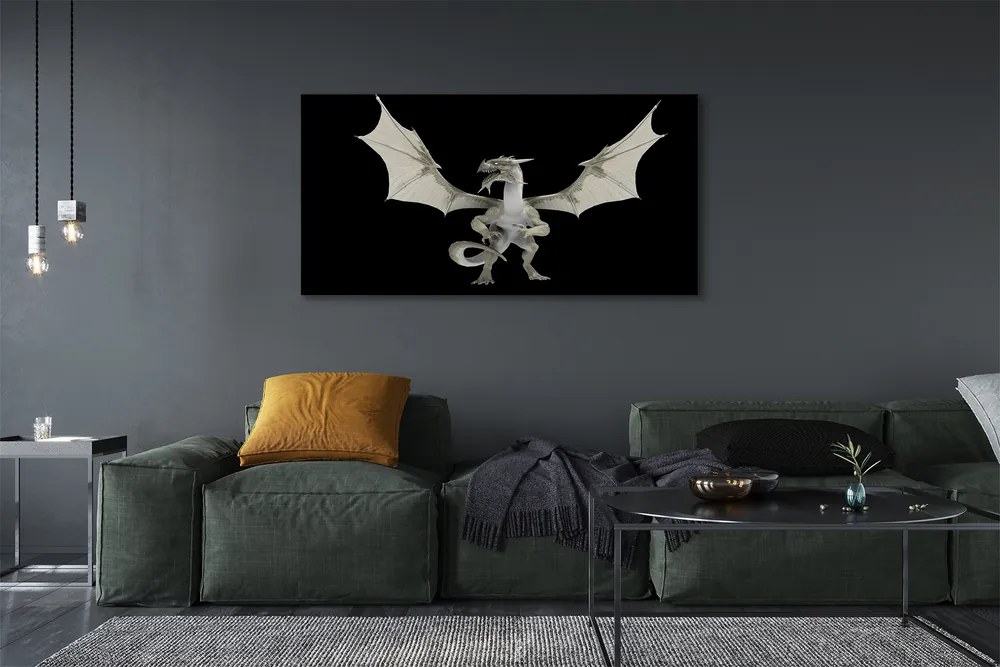 Canvas képek fehér sárkány 100x50 cm