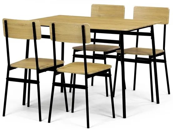 4 személyes vad tölgy MDF étkezőgarnitúra 110x70x76 cm – AUT-O2155 OAK