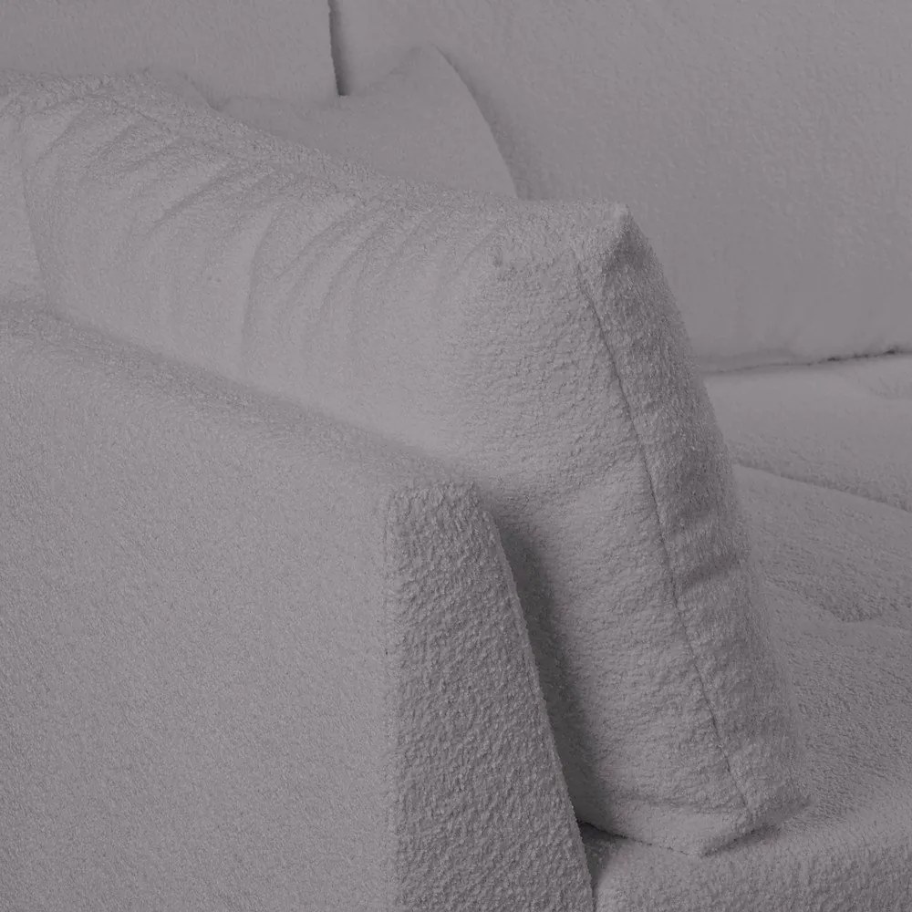 Sötétszürke buklé sarokkanapé (bal oldali) Ariella – Ropez