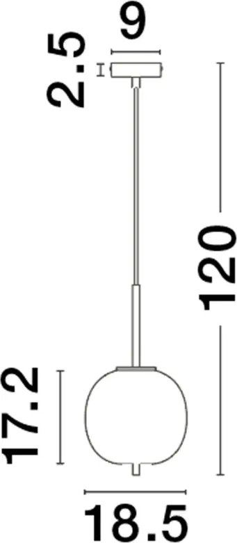 NOVA LUCE 9624096 LATO Egyágú Függesztett Lámpa Üveg E14 IP20