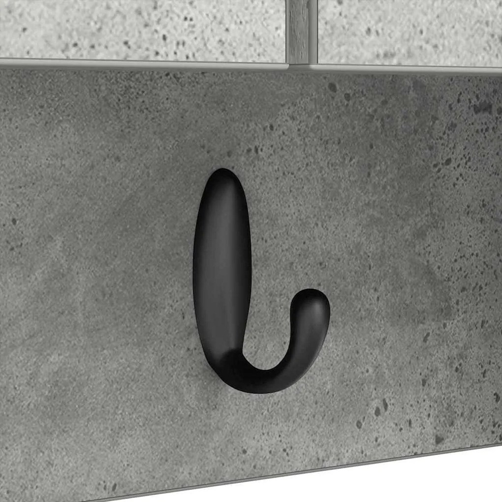 Fali Kabáthorog polcokkal Beton szürke 50 x 20 x 30 cm Faanyag