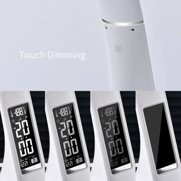 Brilagi - LED Dimmelhető asztali lámpa kijelzővel PELLE LED/7W/230V fehér