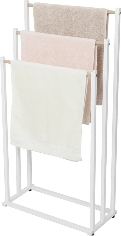 Törölközőtartó állvány, fehér, 44x21,5x86 cm