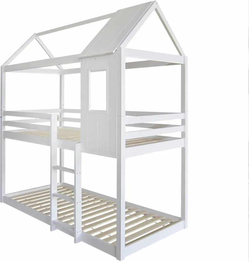 Montessori emeleteságy, fehér, 90x200, ATRISA