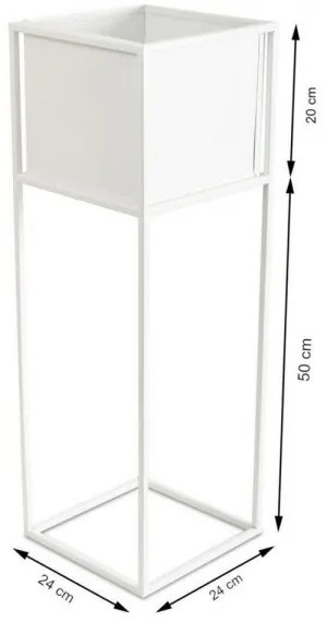 Virágállvány 70x24 cm, fehér