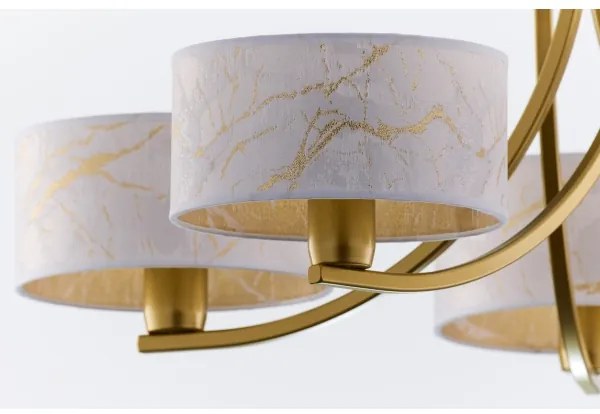 Jupiter 2097 - Láncos csillár ARTHUR 5xE27/15W/230V fehér/arany/márványminta