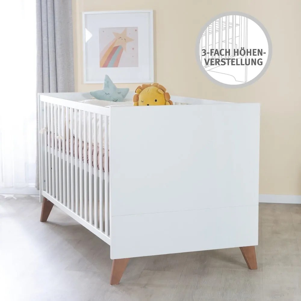 Fehér-natúr színű babaágy 70x140 cm Ole – Roba