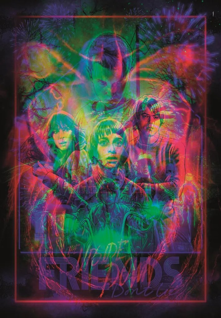 Stranger Things Upside Down 520 db-os puzzle LED-es keretben Clementoni