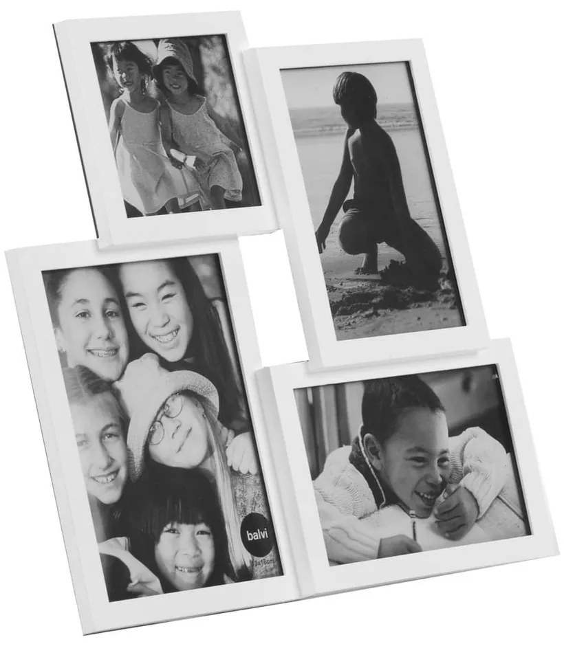 Isernia fehér képkeret 4 fényképhez - Balvi