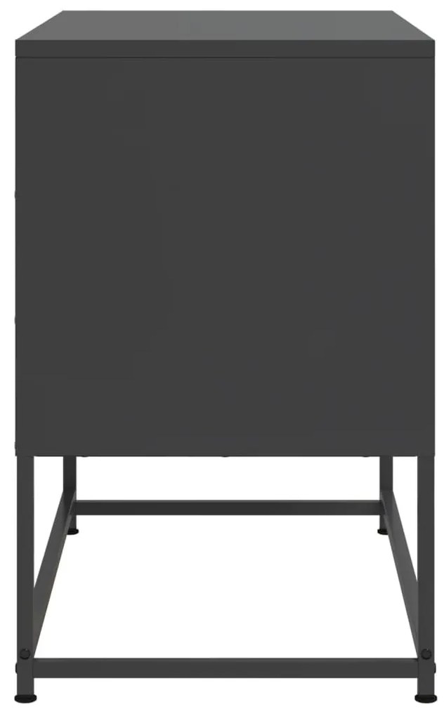 fekete acél TV-szekrény 68,5 x 39 x 60,5 cm